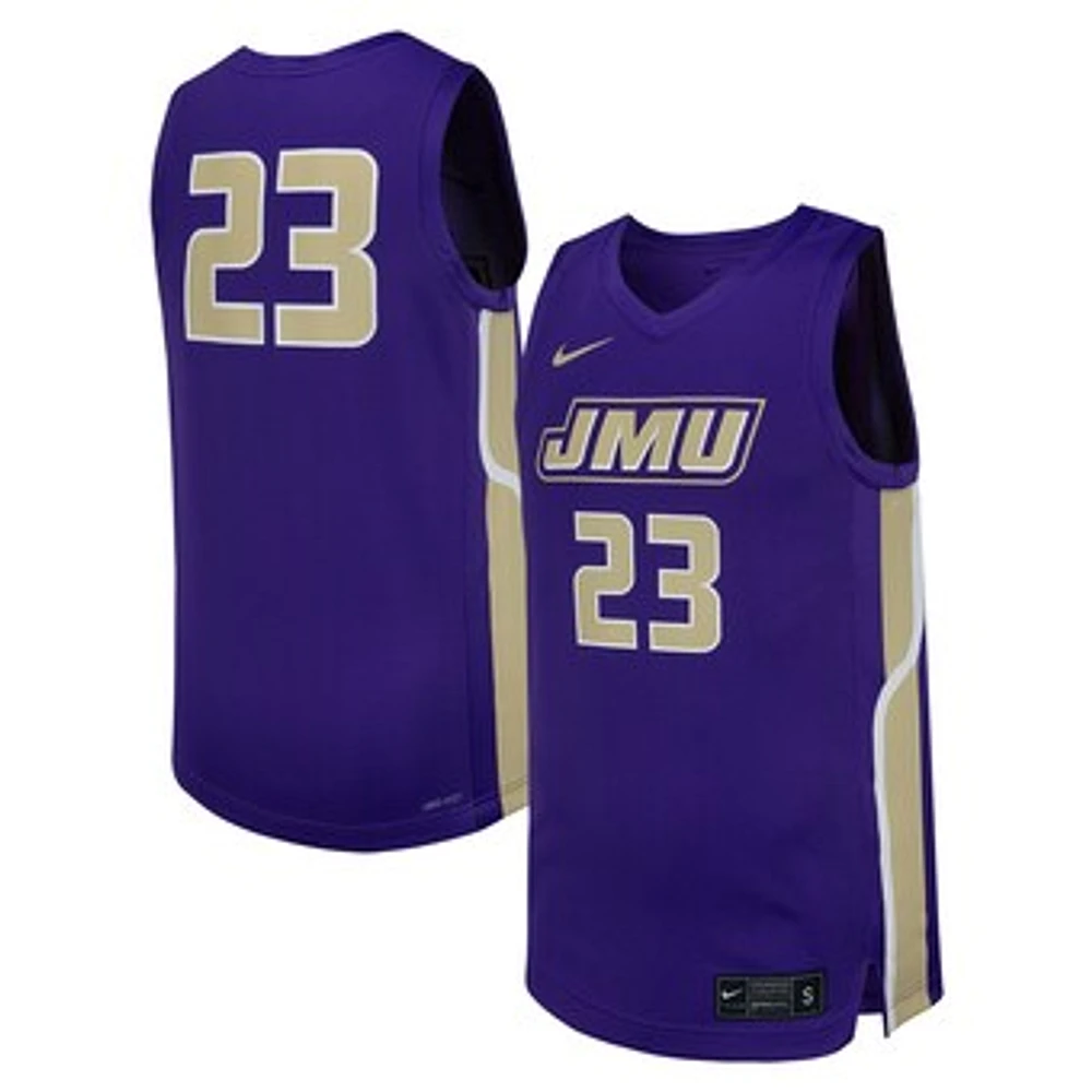 Men's Nike #23 Purple James Madison Dukes Replica Basketball Jersey