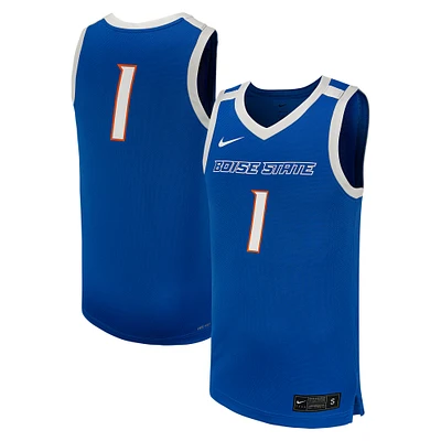 Men's Nike #1 Royal Boise State Broncos Replica Basketball Jersey