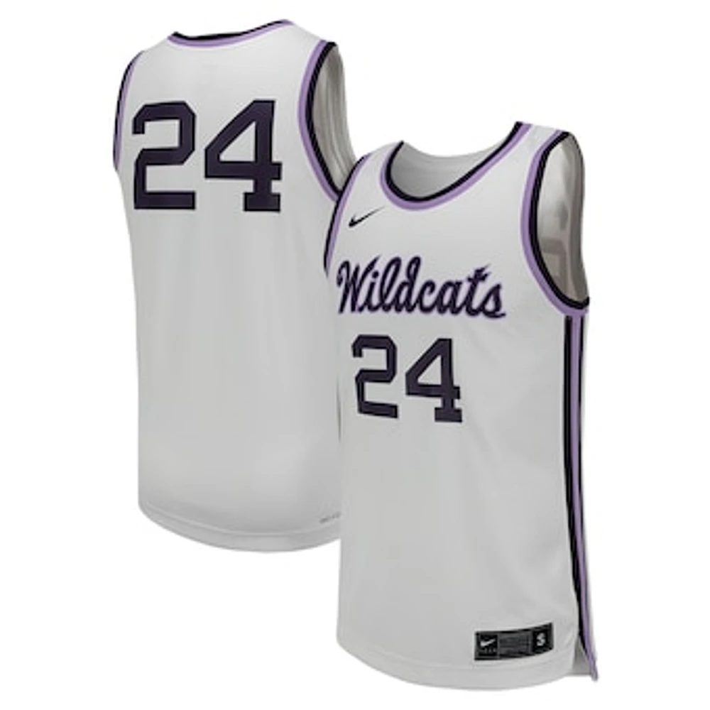 Men's Nike #24 White Kansas State Wildcats Replica Basketball Jersey
