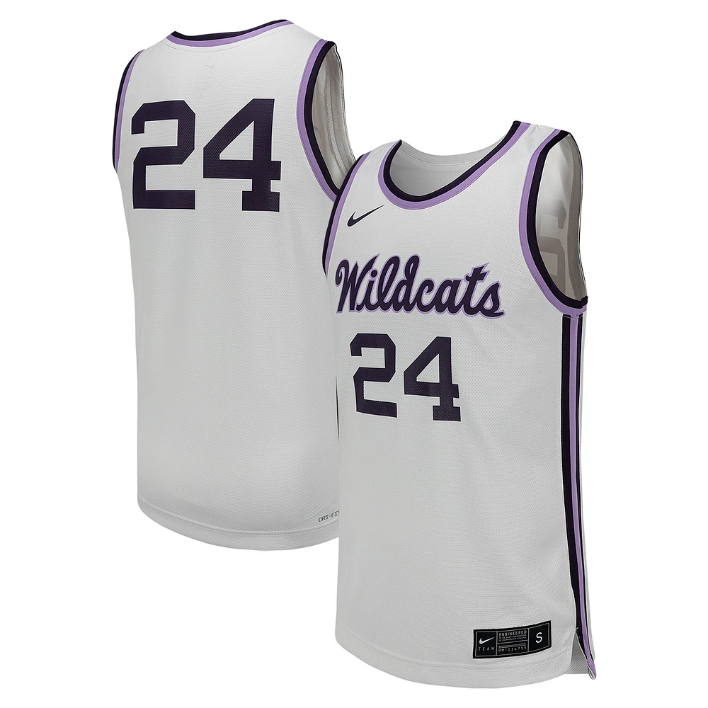 Men's Nike #24 White Kansas State Wildcats Replica Basketball Jersey