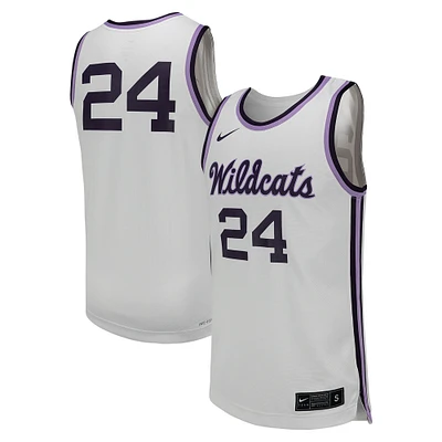 Men's Nike #24 White Kansas State Wildcats Replica Basketball Jersey