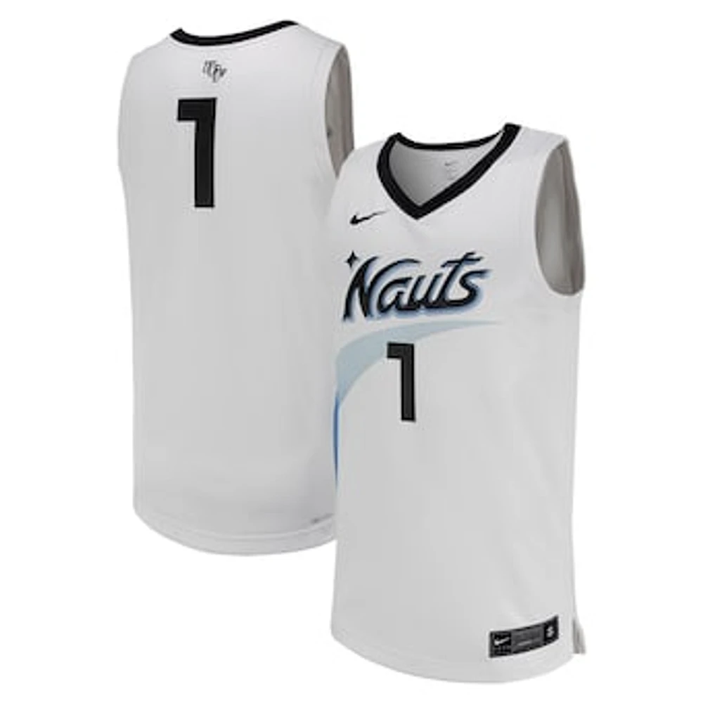Men's Nike #1 White UCF Knights Replica Basketball Jersey