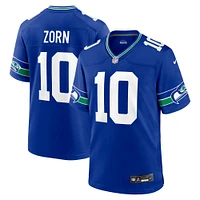 Men's Nike Jim Zorn Royal Seattle Seahawks Throwback Retired Player Game Jersey