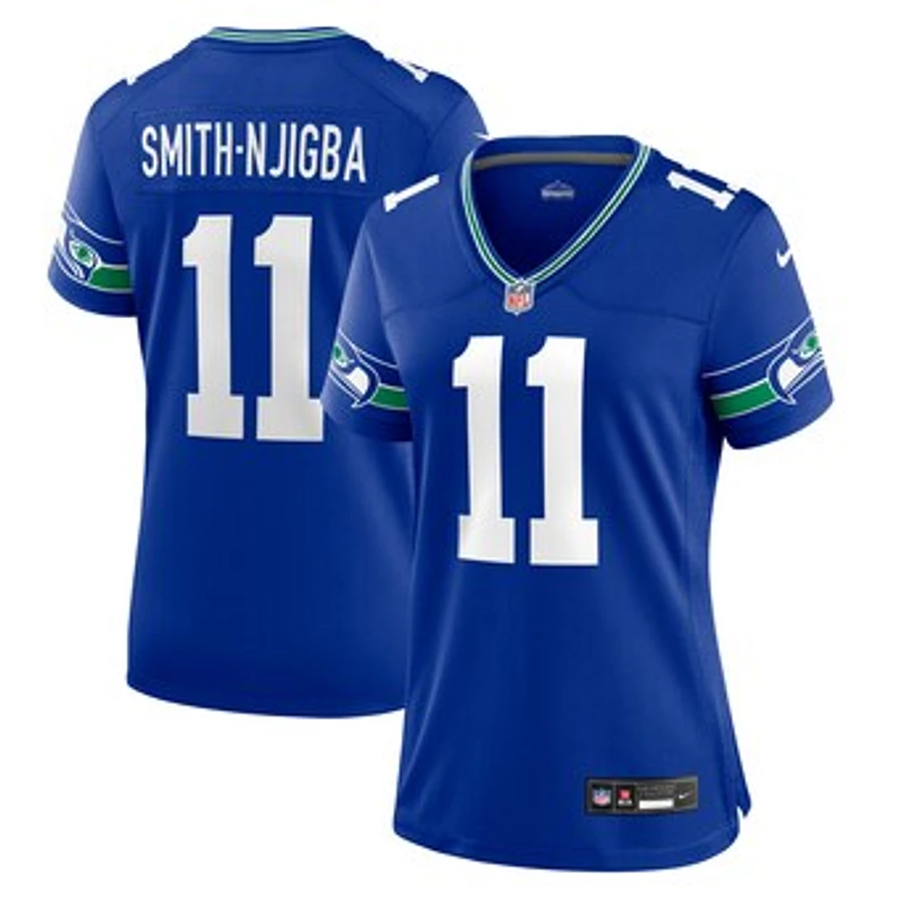 Women's Nike Jaxon Smith-Njigba Royal Seattle Seahawks Throwback Player Game Jersey