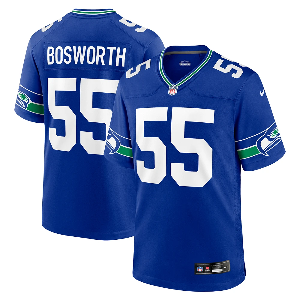 Men's Nike Brian Bosworth Royal Seattle Seahawks Throwback Retired Player Game Jersey