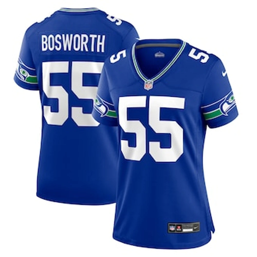 Women's Nike Brian Bosworth Royal Seattle Seahawks Throwback Retired Player Game Jersey