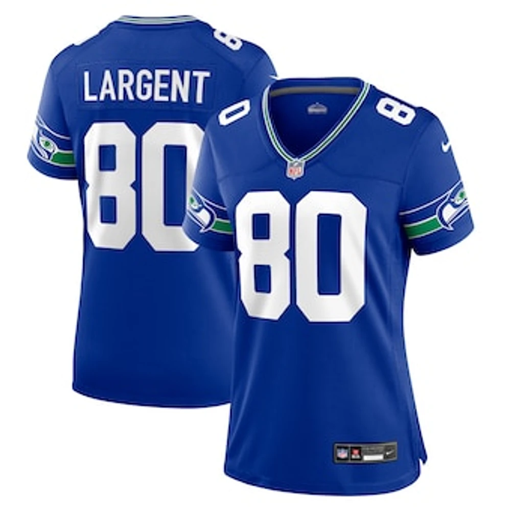 Women's Nike Steve Largent Royal Seattle Seahawks Throwback Retired Player Game Jersey