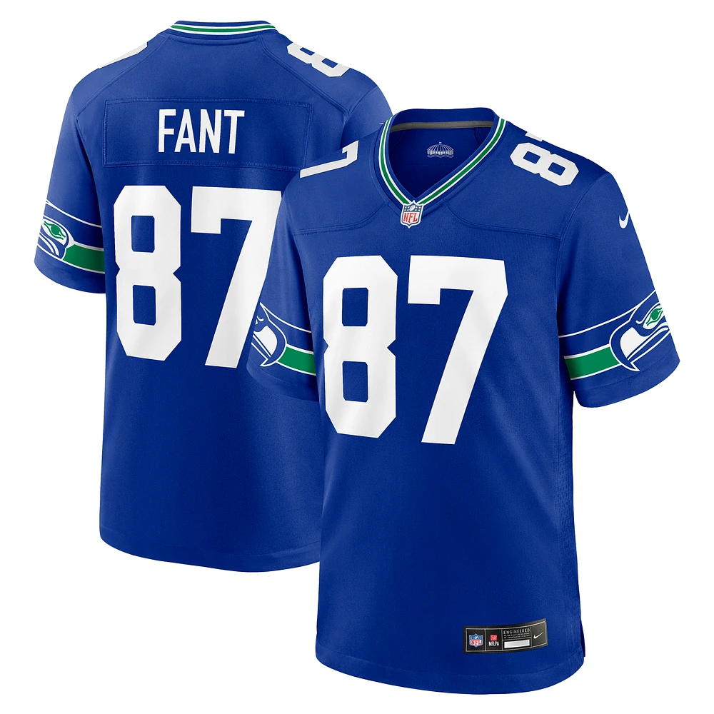 Men's Nike Noah Fant Royal Seattle Seahawks Throwback Player Game Jersey