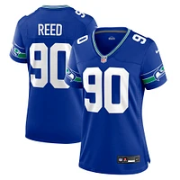 Women's Nike Jarran Reed Royal Seattle Seahawks Throwback Player Game Jersey