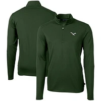 Men's Cutter & Buck Hunter Green Philadelphia Eagles Virtue Eco Pique Recycled Quarter-Zip Pullover