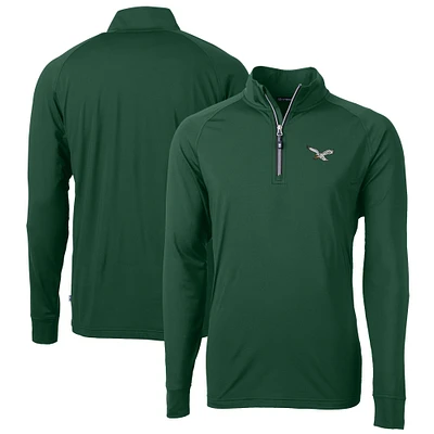Men's Cutter & Buck Hunter Green Philadelphia Eagles Eco Knit Stretch Recycled Quarter-Zip Pullover