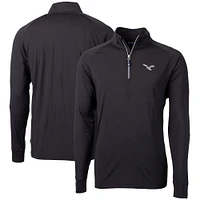Men's Cutter & Buck Black Philadelphia Eagles Eco Knit Stretch Recycled Quarter-Zip Pullover