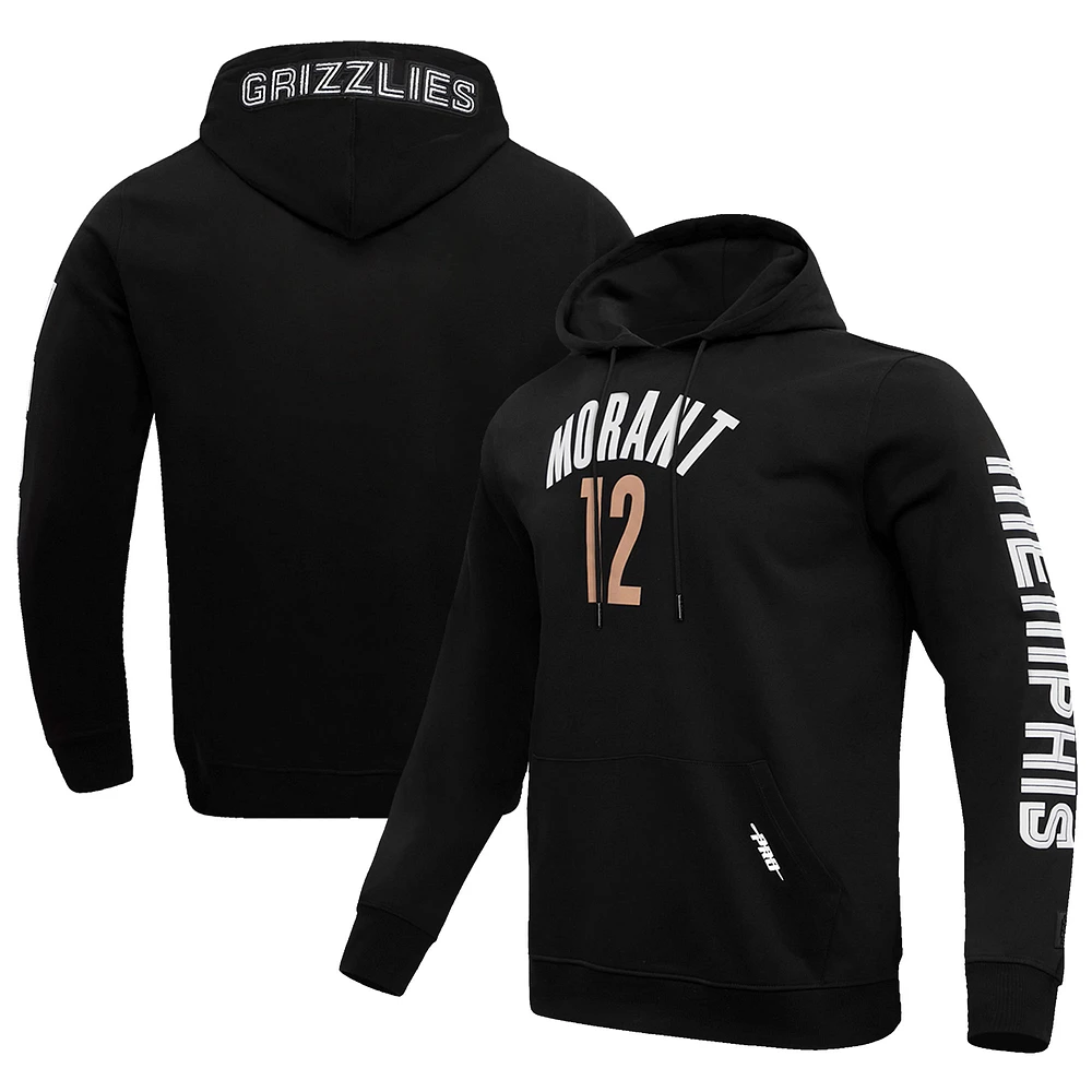 Men's Pro Standard Ja Morant Black Memphis Grizzlies 2023/24 City Edition Name & Number Pullover Hoodie