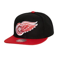 Men's Mitchell & Ness Black Detroit Red Wings Core Team Ground 2.0 Snapback Hat