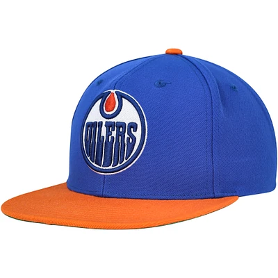 Men's Mitchell & Ness Blue Edmonton Oilers Core Team Ground 2.0 Snapback Hat