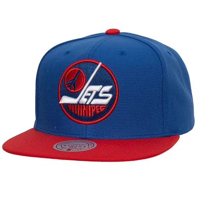 Men's Mitchell & Ness Blue Winnipeg Jets Core Team Ground 2.0 Snapback Hat