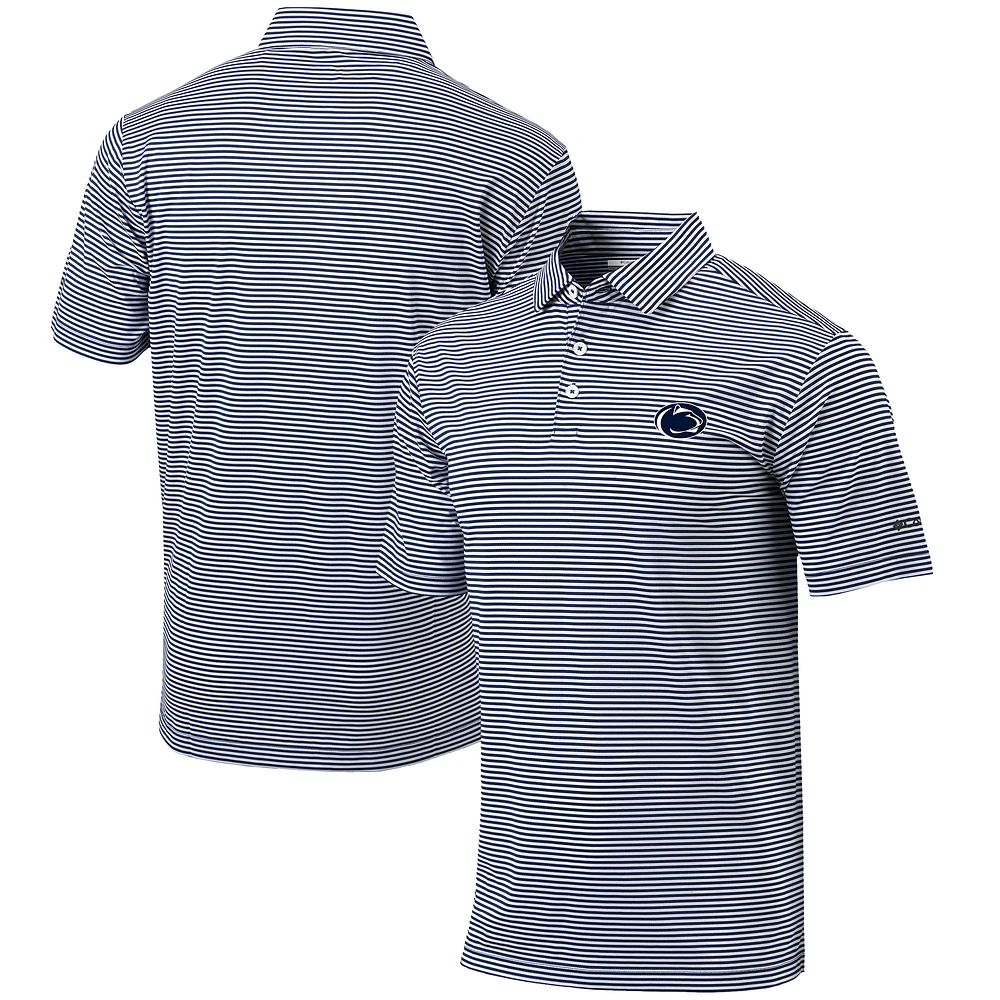 Men's Columbia Navy Penn State Nittany Lions Omni-Wick Club Invite Polo