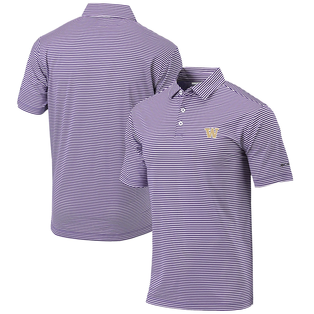 Men's Columbia Purple Washington Huskies Omni-Wick Club Invite Polo