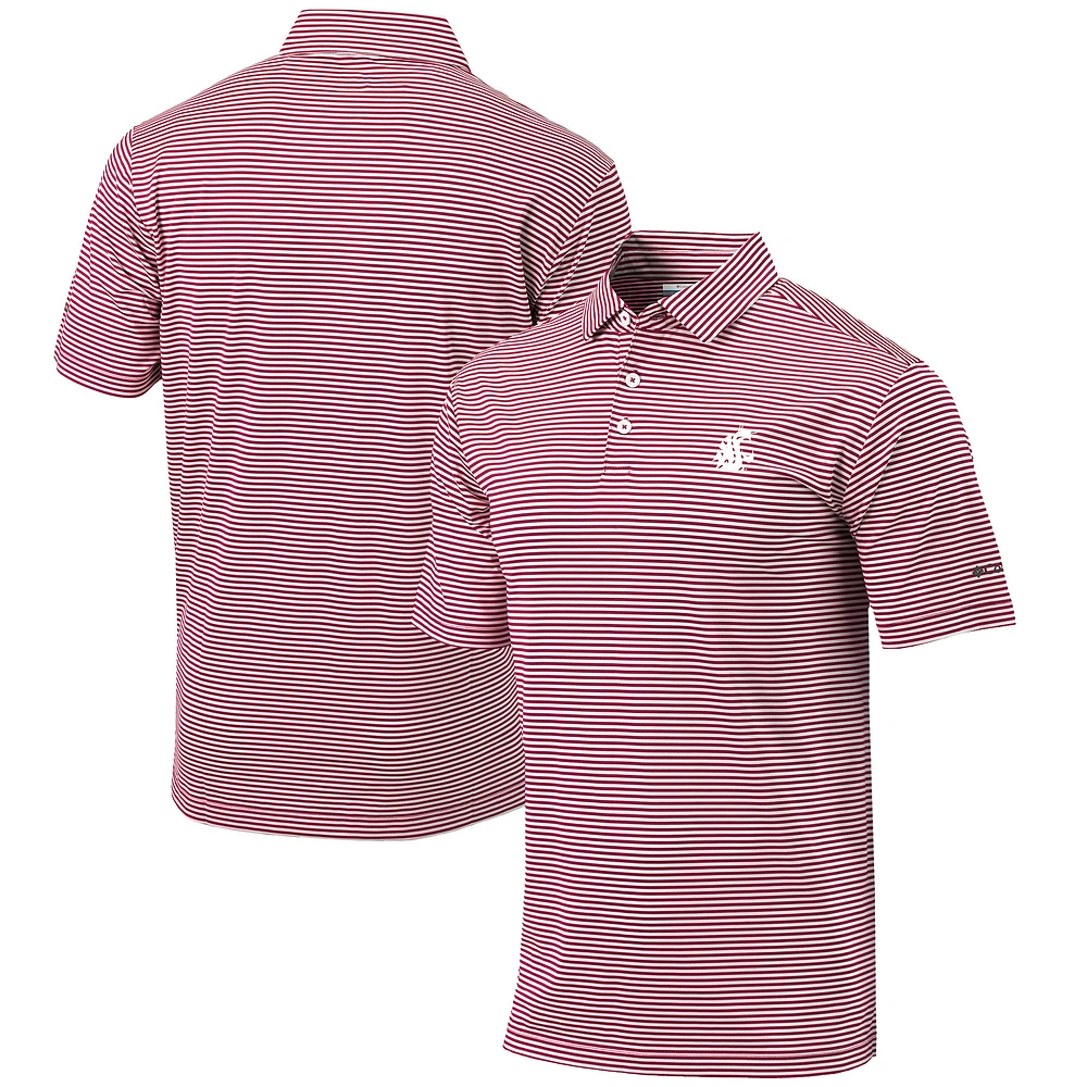 Men's Columbia Crimson Washington State Cougars Omni-Wick Club Invite Polo
