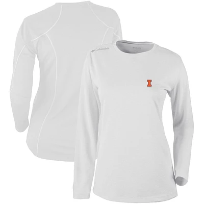 Women's Columbia  White Illinois Fighting Illini Omni-Wick Shotgun Long Sleeve T-Shirt