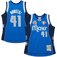 Unisex Mitchell & Ness Dirk Nowitzki Blue Dallas Mavericks Hall of Fame Class 2023 Throwback Swingman Jersey