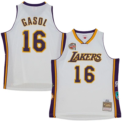 Unisex Mitchell & Ness Pau Gasol White Los Angeles Lakers Hall of Fame Class of 2023 Throwback Swingman Jersey