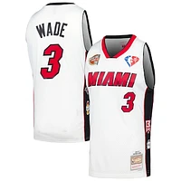 Unisex Mitchell & Ness Dwyane Wade White Miami Heat Hall of Fame Class 2023 Throwback Swingman Jersey