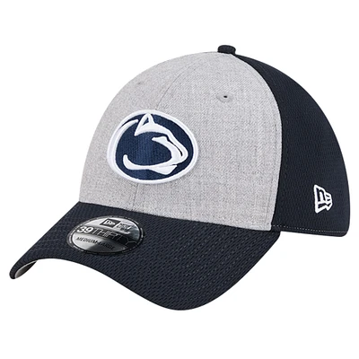 Men's New Era Heather Gray/Navy Penn State Nittany Lions Two-Tone 39THIRTY Flex Hat