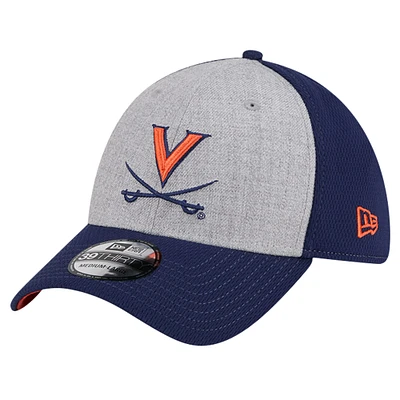 Men's New Era Heather Gray/Navy Virginia Cavaliers Two-Tone 39THIRTY Flex Hat