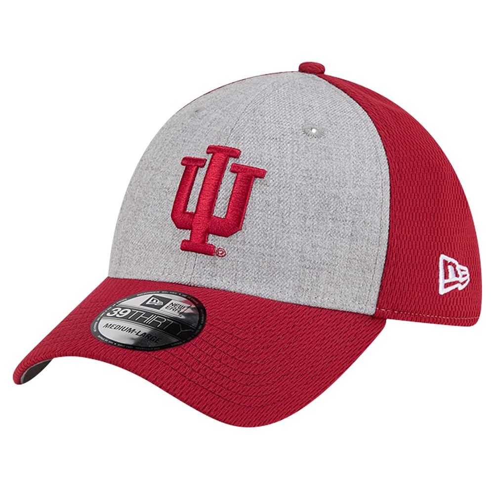 Men's New Era Heather Gray/Crimson Indiana Hoosiers Two-Tone 39THIRTY Flex Hat