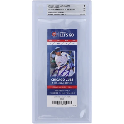 Kris Bryant Chicago Cubs Autographed 1st Multi Home Run Game Ticket - BAS Authenticated Graded 10