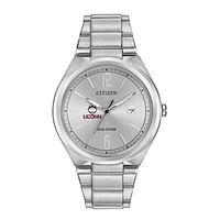 Men's  Silver UConn Huskies Eco-Drive Stainless Steel Watch