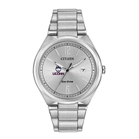 Men's  Silver UConn Huskies Eco-Drive Stainless Steel Watch