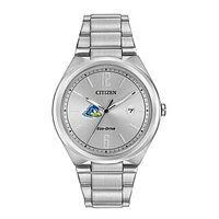 Men's  Silver Delaware Fightin' Blue Hens Eco-Drive Stainless Steel Watch