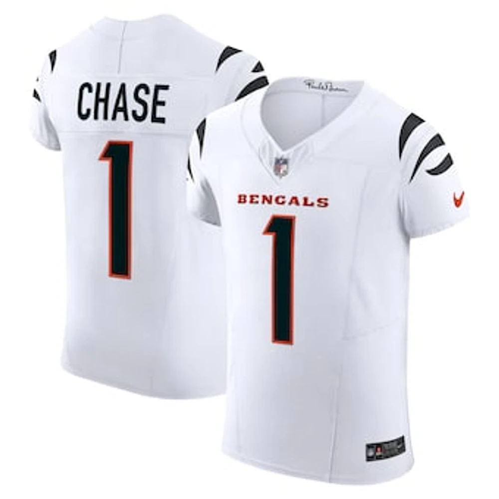 Men's Nike Ja'Marr Chase White Cincinnati Bengals  Vapor F.U.S.E. Elite Jersey