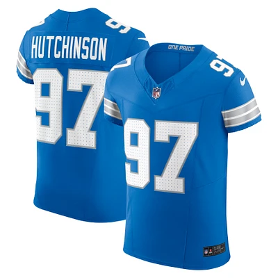 Men's Nike Aidan Hutchinson Blue Detroit Lions Vapor F.U.S.E. Elite Jersey