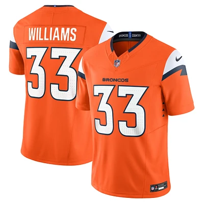 Men's Nike Javonte Williams Orange Denver Broncos Mile High Collection Vapor F.U.S.E. Limited Jersey