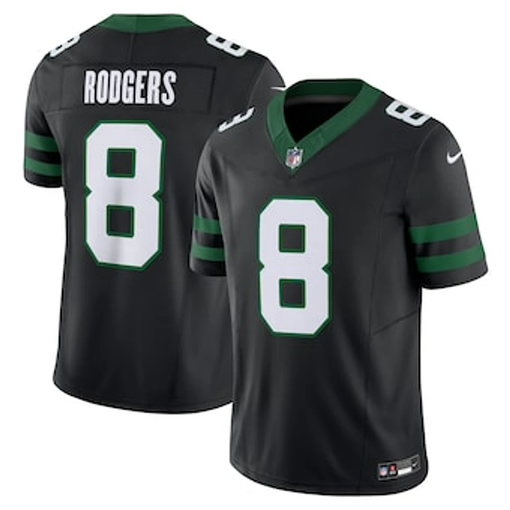 Men's Nike Aaron Rodgers Legacy Black New York Jets Alternate Vapor F.U.S.E. Limited Jersey