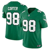 Men's Nike Jalen Carter Kelly Green Philadelphia Eagles Alternate Vapor F.U.S.E. Limited Jersey