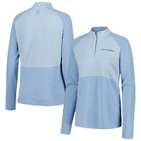 Women's FootJoy Light Blue THE PLAYERS Heather Block Raglan Half-Zip Top