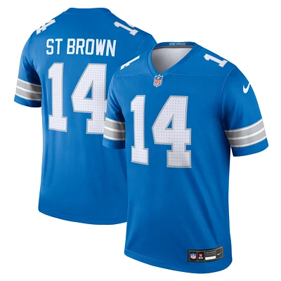 Men's Nike Amon-Ra St. Brown Blue Detroit Lions Team Legend Player Performance Top