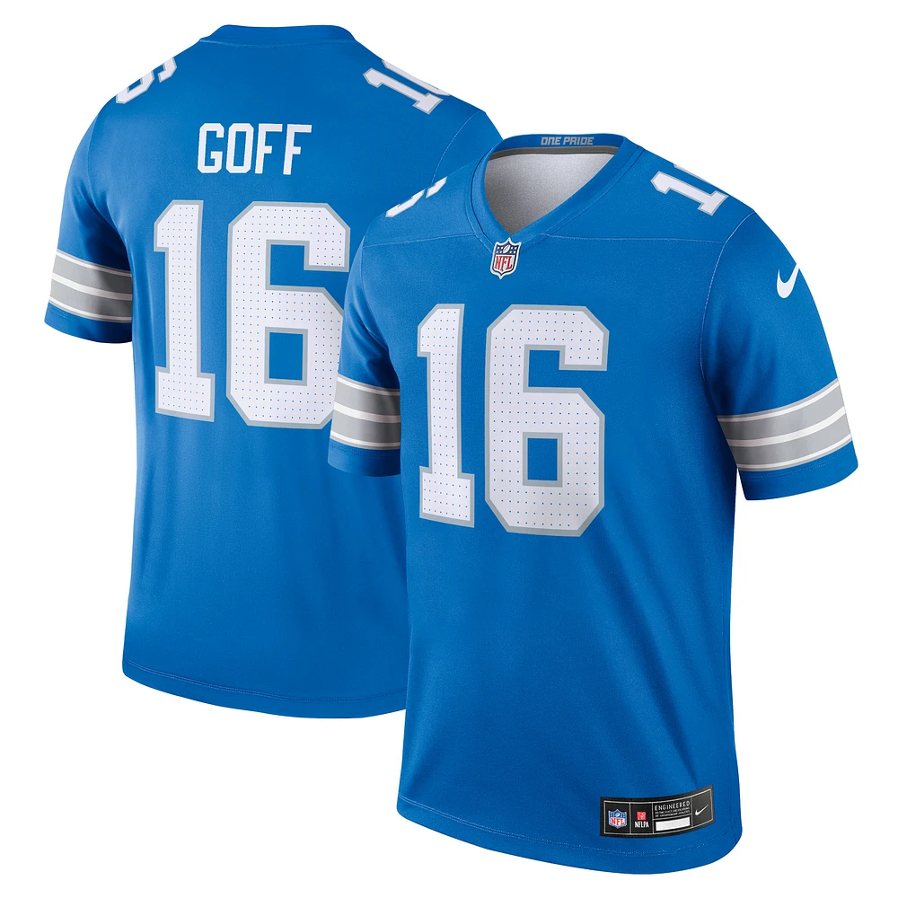 Men's Nike Jared Goff Blue Detroit Lions Team Legend Player Performance Top