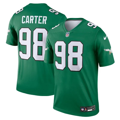 Men's Nike Jalen Carter Kelly Green Philadelphia Eagles Alternate Legend Player Performance Top