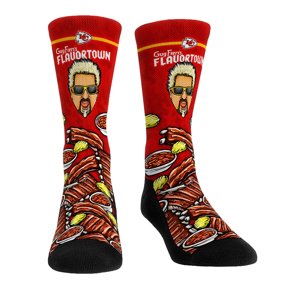 Unisex Rock Em Socks Kansas City Chiefs NFL x Guy Fieri’s Flavortown Crew Socks