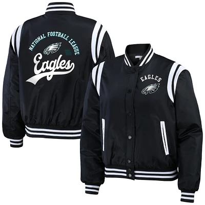 Women's WEAR by Erin Andrews  Black Philadelphia Eagles Full-Snap Bomber Jacket