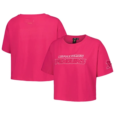 Women's Pro Standard Pittsburgh Penguins Triple Pink Cropped Boxy T-Shirt