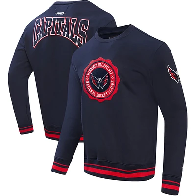 Men's Pro Standard Navy Washington Capitals Crest Emblem Pullover Sweatshirt