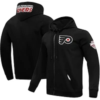 Men's Pro Standard Black Philadelphia Flyers Classic Chenille Full-Zip Hoodie Jacket