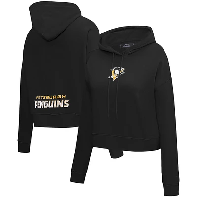 Women's Pro Standard Black Pittsburgh Penguins Classic Chenille Pullover Hoodie