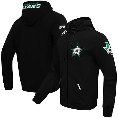 Men's Pro Standard Black Dallas Stars Classic Chenille Full-Zip Hoodie Jacket